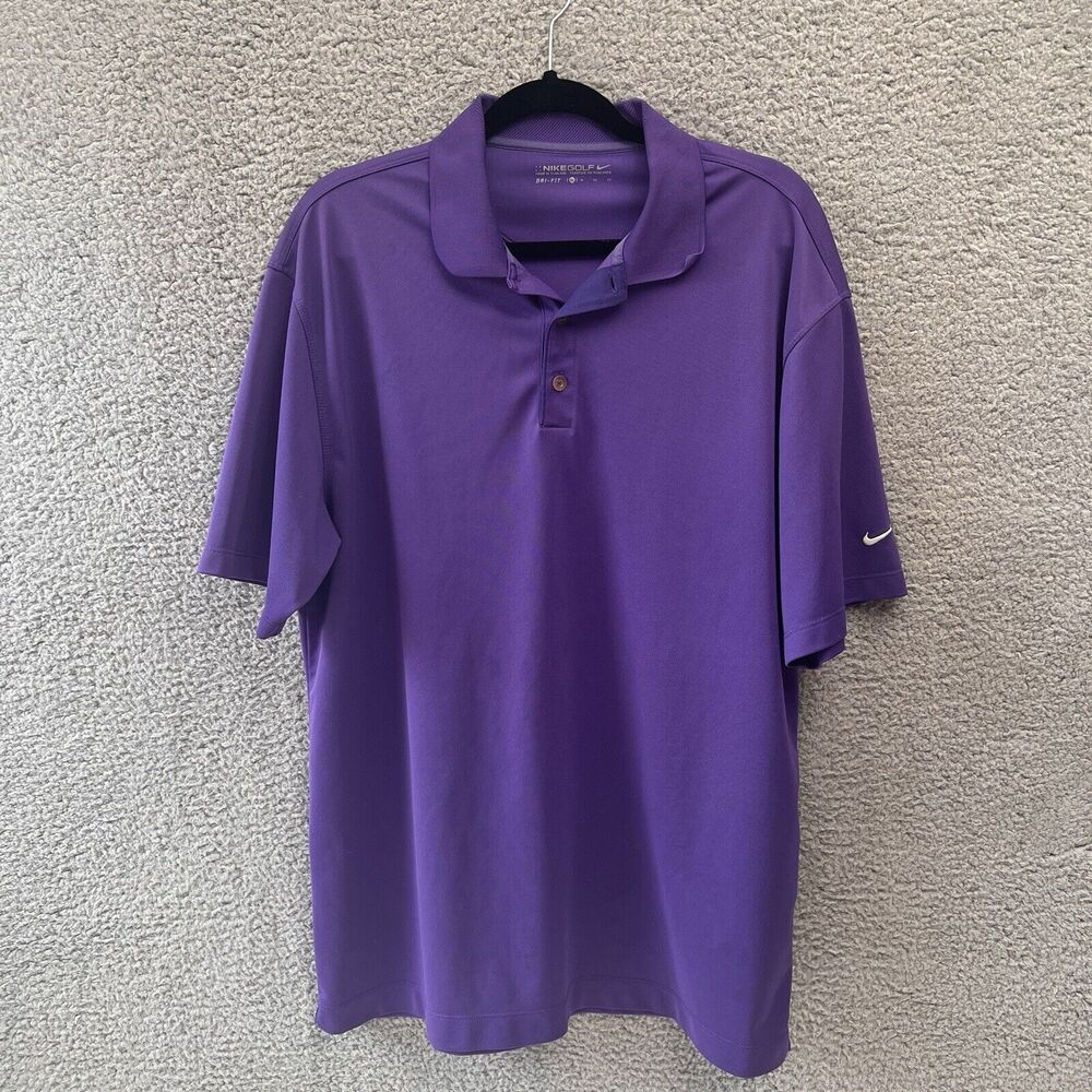 Nike Golf Dri Fit Polo Shirt Men’s Top XL Purple Casual Short Sleeve Relax Sport